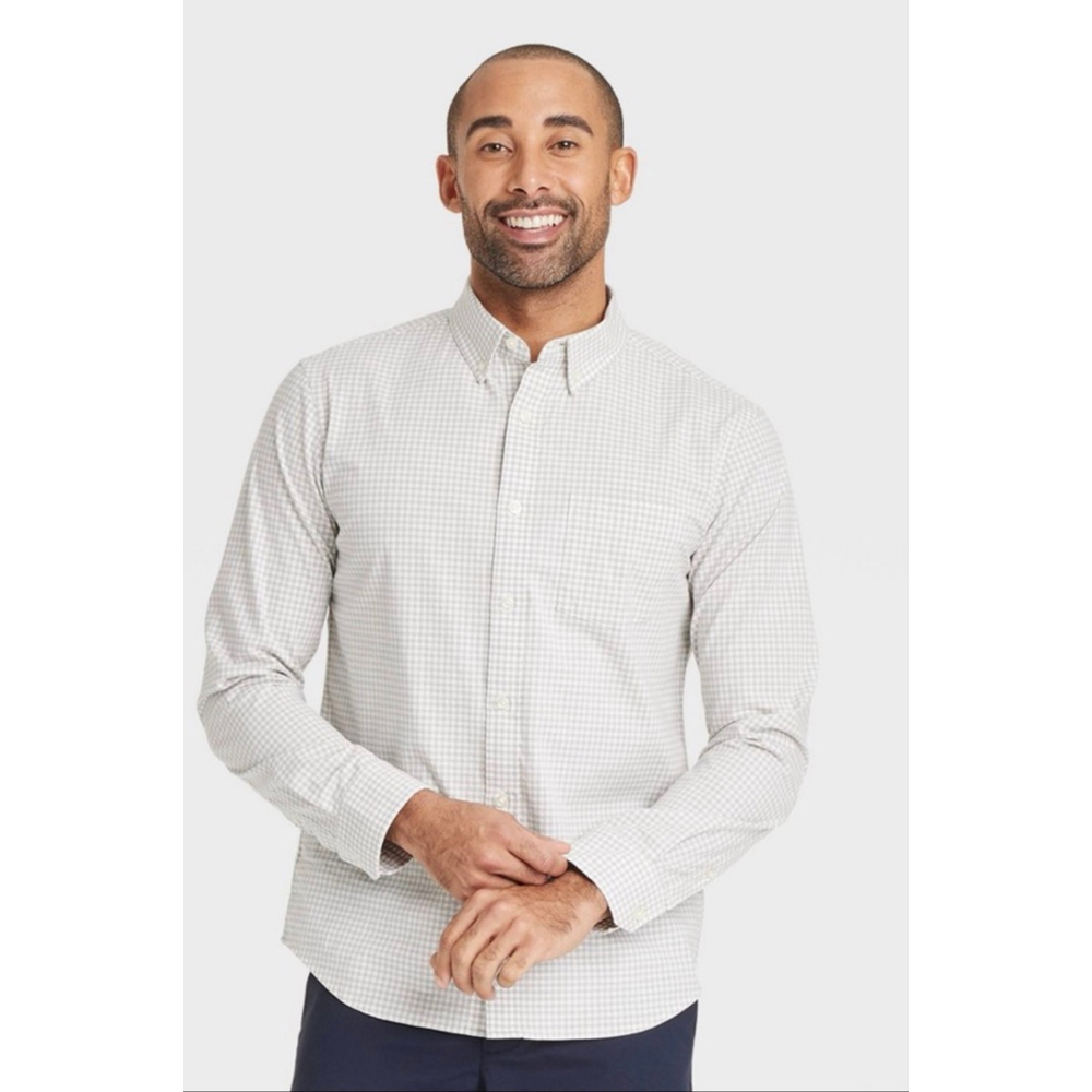 🧥 Men’s Long Sleeve Poplin Shirt – Goodfellow & Co™ - Medium - NWT